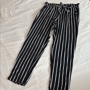 Ambiance Black and White Striped 100%Rayon Pants. Size S.